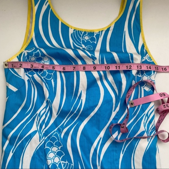 Lilly Pulitzer || Delia Shift Dress Joe Fish Print Blue 2 - Picture 6 of 10